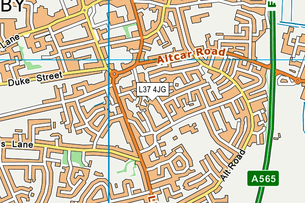 L37 4JG map - OS VectorMap District (Ordnance Survey)