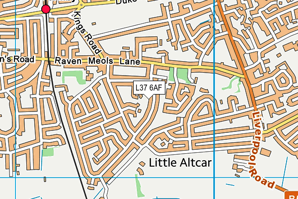 L37 6AF map - OS VectorMap District (Ordnance Survey)