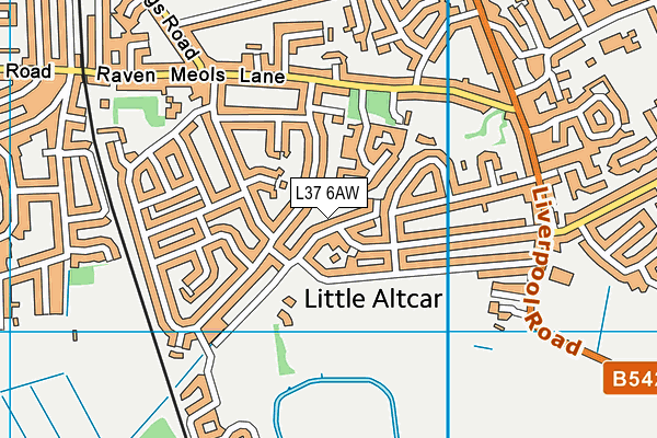 L37 6AW map - OS VectorMap District (Ordnance Survey)