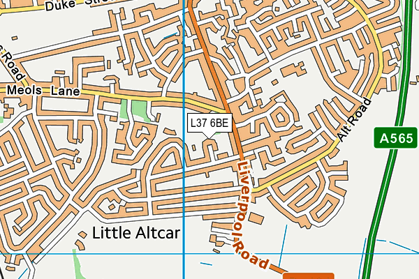 L37 6BE map - OS VectorMap District (Ordnance Survey)