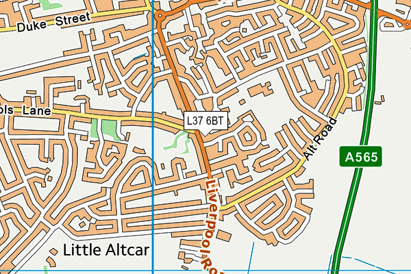 L37 6BT map - OS VectorMap District (Ordnance Survey)