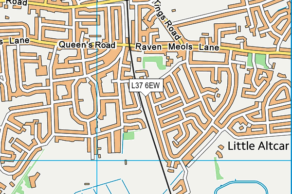 L37 6EW map - OS VectorMap District (Ordnance Survey)