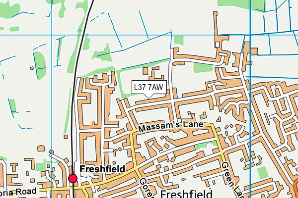 L37 7AW map - OS VectorMap District (Ordnance Survey)