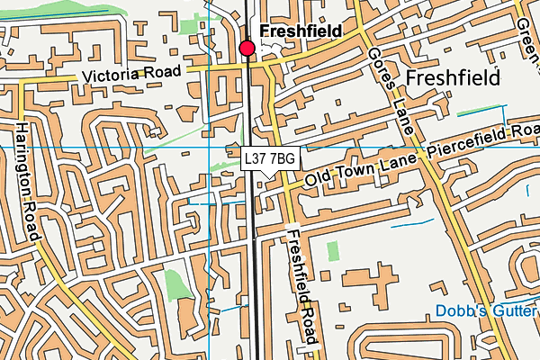 L37 7BG map - OS VectorMap District (Ordnance Survey)