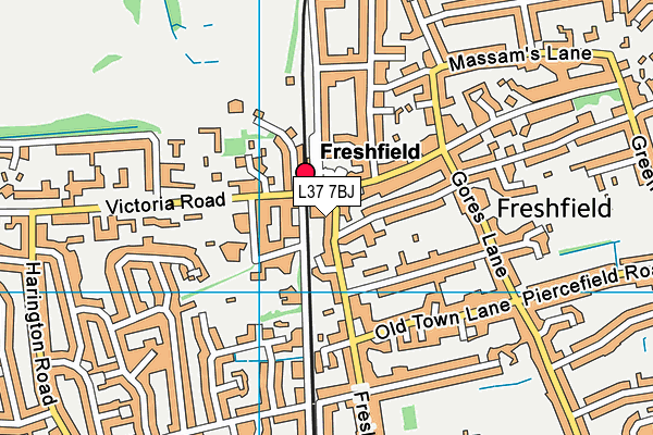 L37 7BJ map - OS VectorMap District (Ordnance Survey)