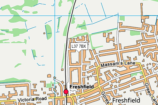 L37 7BX map - OS VectorMap District (Ordnance Survey)