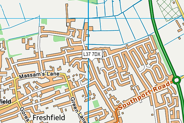 L37 7DX map - OS VectorMap District (Ordnance Survey)