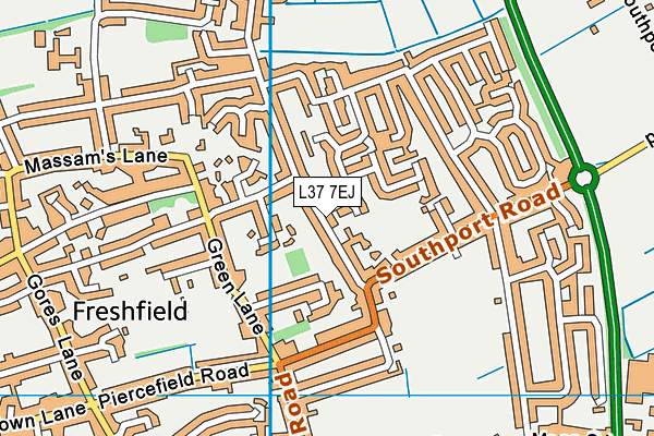 Trinity St Peter's CofE Primary School map (L37 7EJ) - OS VectorMap District (Ordnance Survey)