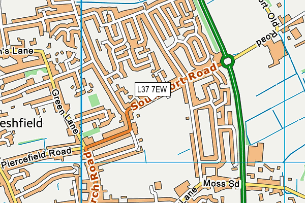 L37 7EW map - OS VectorMap District (Ordnance Survey)