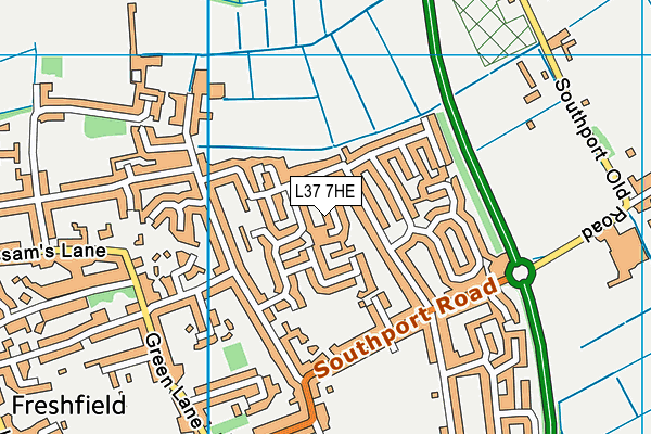 L37 7HE map - OS VectorMap District (Ordnance Survey)