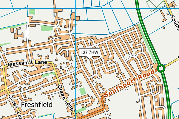L37 7HW map - OS VectorMap District (Ordnance Survey)