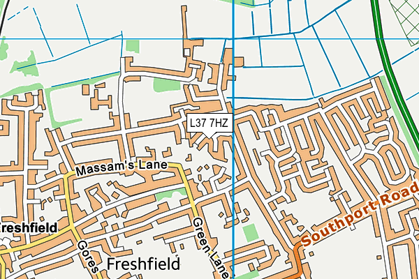L37 7HZ map - OS VectorMap District (Ordnance Survey)