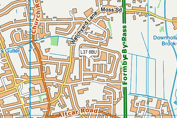 L37 8BU map - OS VectorMap District (Ordnance Survey)