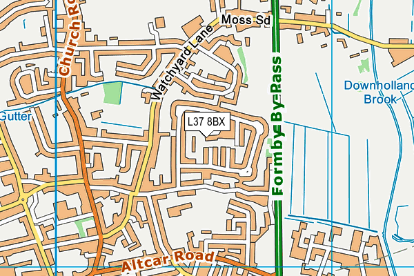 L37 8BX map - OS VectorMap District (Ordnance Survey)