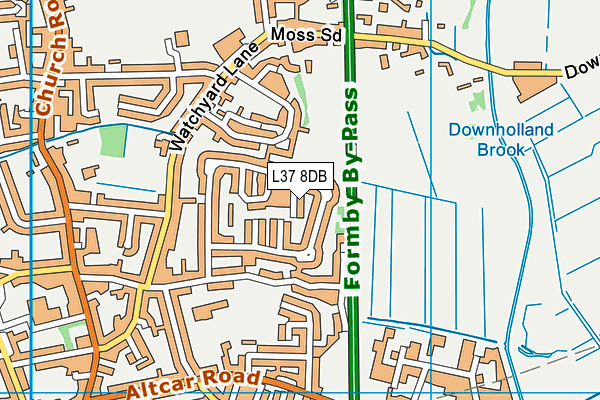 L37 8DB map - OS VectorMap District (Ordnance Survey)