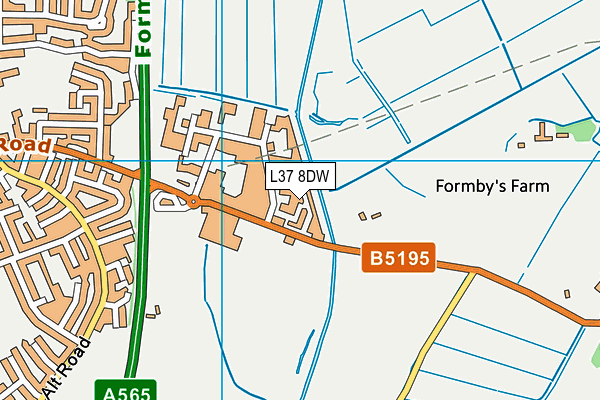 L37 8DW map - OS VectorMap District (Ordnance Survey)