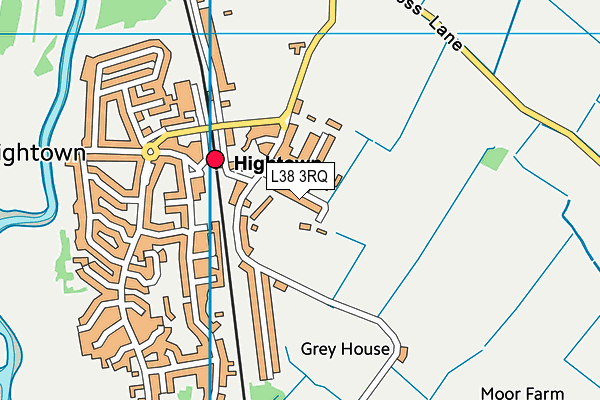 The Hightown Club map (L38 3RQ) - OS VectorMap District (Ordnance Survey)