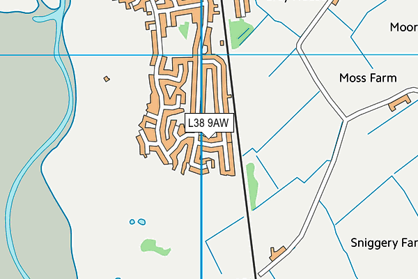 L38 9AW map - OS VectorMap District (Ordnance Survey)