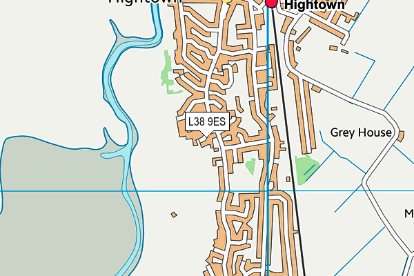 L38 9ES map - OS VectorMap District (Ordnance Survey)