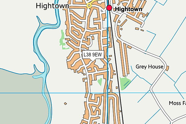 L38 9EW map - OS VectorMap District (Ordnance Survey)