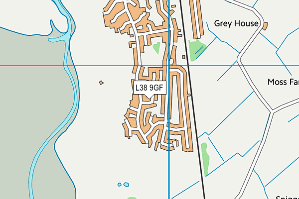 L38 9GF map - OS VectorMap District (Ordnance Survey)