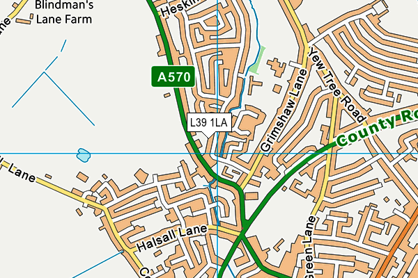 L39 1LA map - OS VectorMap District (Ordnance Survey)