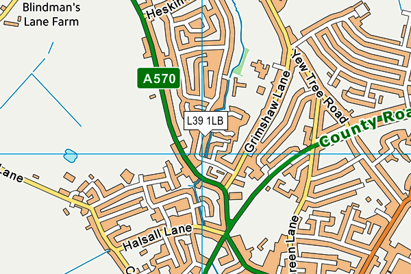 L39 1LB map - OS VectorMap District (Ordnance Survey)