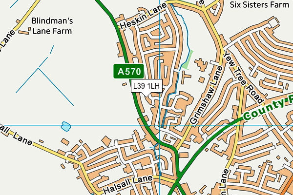 L39 1LH map - OS VectorMap District (Ordnance Survey)