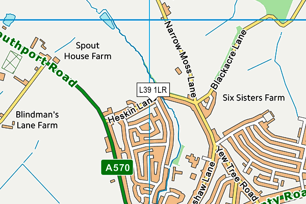 L39 1LR map - OS VectorMap District (Ordnance Survey)