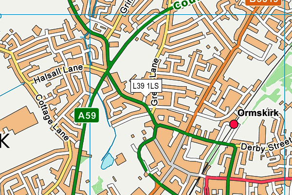 L39 1LS map - OS VectorMap District (Ordnance Survey)