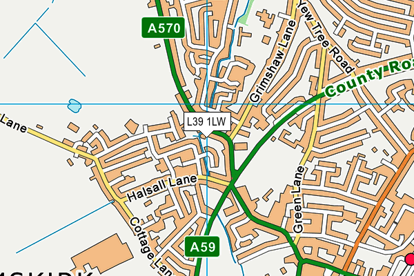 L39 1LW map - OS VectorMap District (Ordnance Survey)