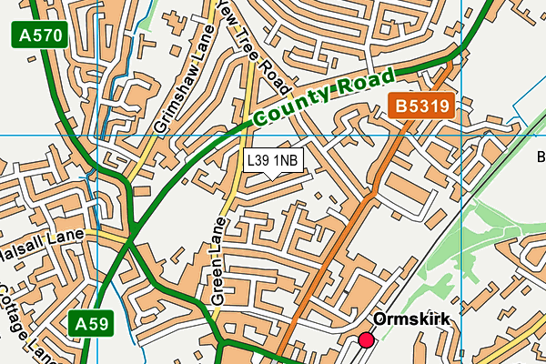 L39 1NB map - OS VectorMap District (Ordnance Survey)