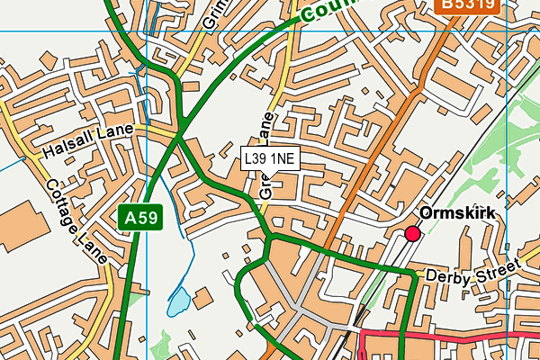 L39 1NE map - OS VectorMap District (Ordnance Survey)