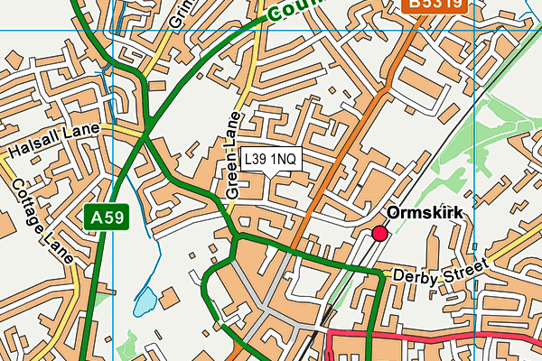 L39 1NQ map - OS VectorMap District (Ordnance Survey)