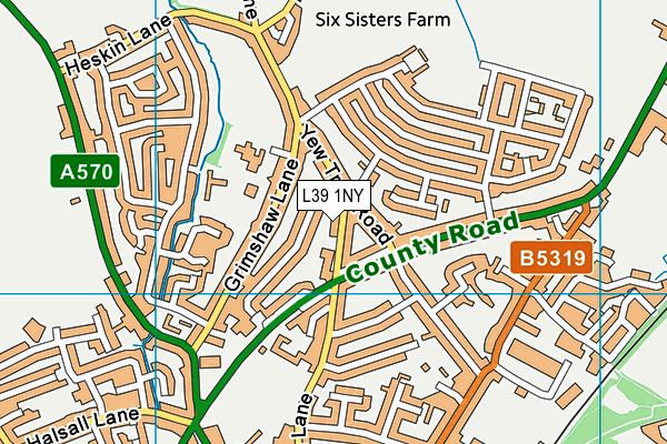 L39 1NY map - OS VectorMap District (Ordnance Survey)