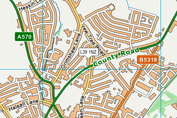 L39 1NZ map - OS VectorMap District (Ordnance Survey)