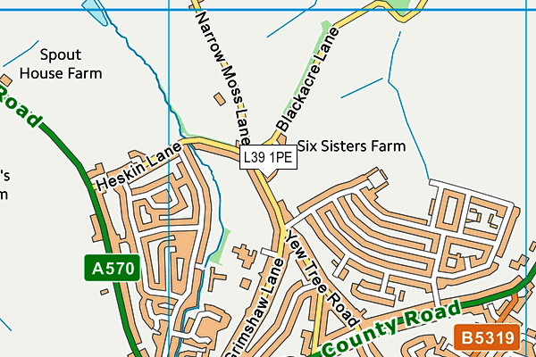 L39 1PE map - OS VectorMap District (Ordnance Survey)