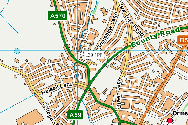 L39 1PF map - OS VectorMap District (Ordnance Survey)