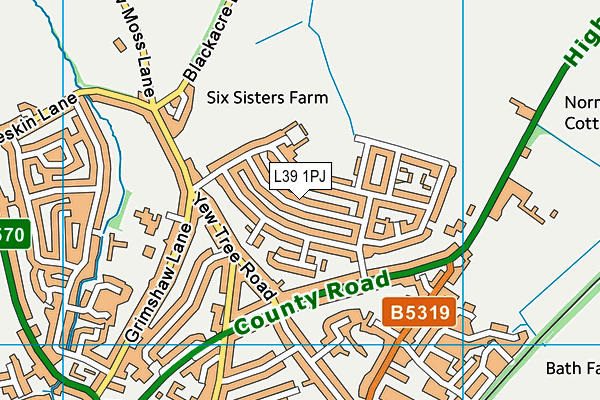 L39 1PJ map - OS VectorMap District (Ordnance Survey)