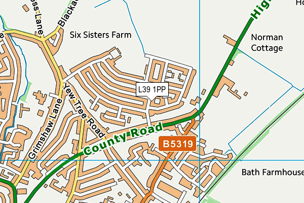 L39 1PP map - OS VectorMap District (Ordnance Survey)