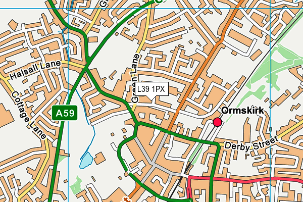 L39 1PX map - OS VectorMap District (Ordnance Survey)