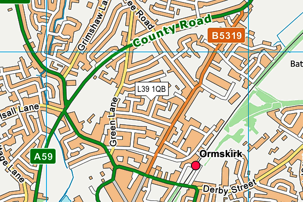 L39 1QB map - OS VectorMap District (Ordnance Survey)
