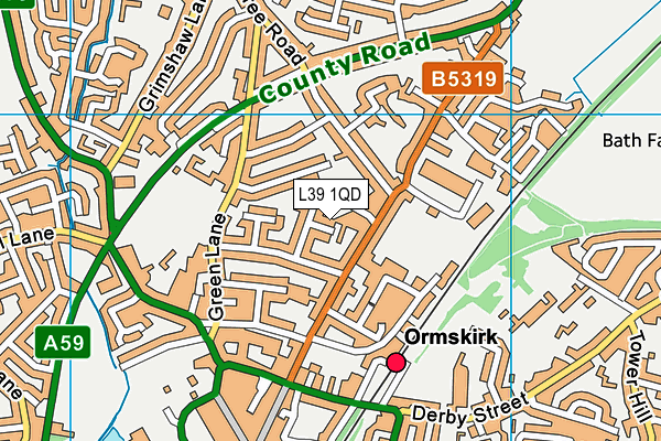 L39 1QD map - OS VectorMap District (Ordnance Survey)