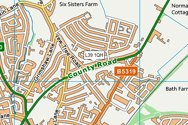 L39 1QH map - OS VectorMap District (Ordnance Survey)