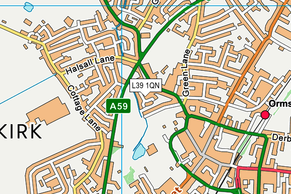 L39 1QN map - OS VectorMap District (Ordnance Survey)