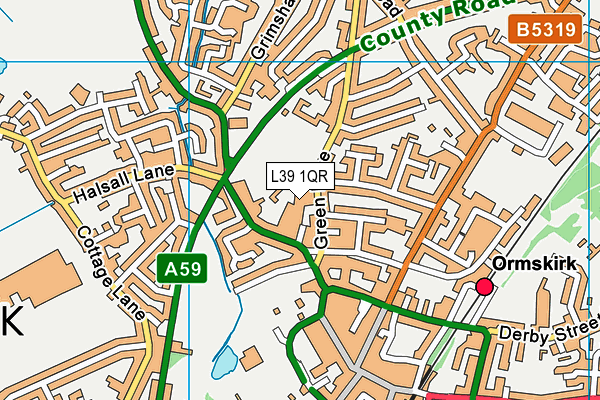 L39 1QR map - OS VectorMap District (Ordnance Survey)