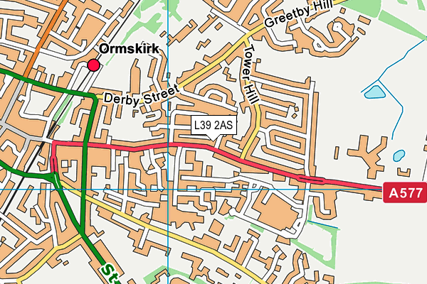 L39 2AS map - OS VectorMap District (Ordnance Survey)