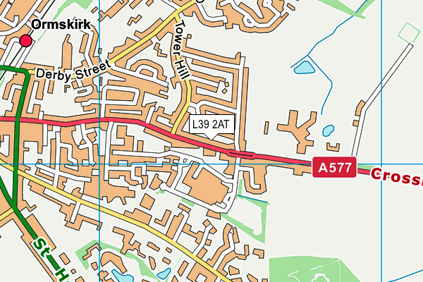 Ormskirk School map (L39 2AT) - OS VectorMap District (Ordnance Survey)