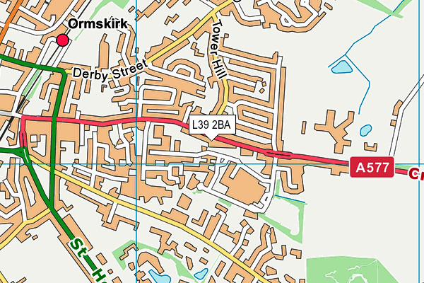 L39 2BA map - OS VectorMap District (Ordnance Survey)