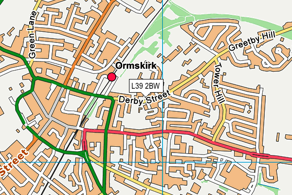 L39 2BW map - OS VectorMap District (Ordnance Survey)